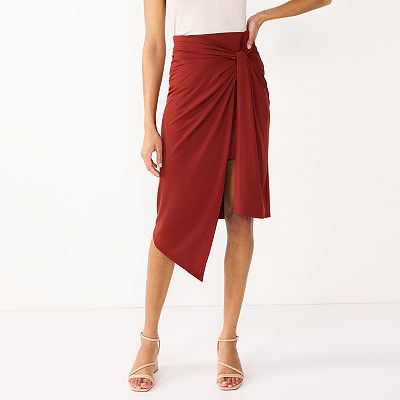 Women's Nine West Faux-Wrap Midi Skirt