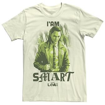 Men's Marvel Loki I'am Smart Green Hue Portrait Tee