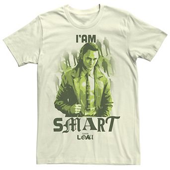 Men's Marvel Loki I'am Smart Green Hue Portrait Tee
