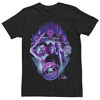 Men's Marvel Loki Purple Hue Character Collage Tee