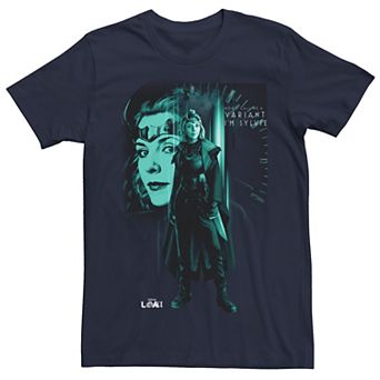 Men's Marvel Loki Sylvie Blue Hue Portrait Collage Tee