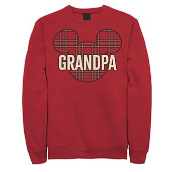 Disney's Mickey and Friends Christmas Plaid Mickey Grandpa Men's Sweatshirt