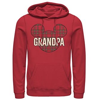 Disney's Mickey And Friends Christmas Plaid Mickey Grandpa Men's Hoodie