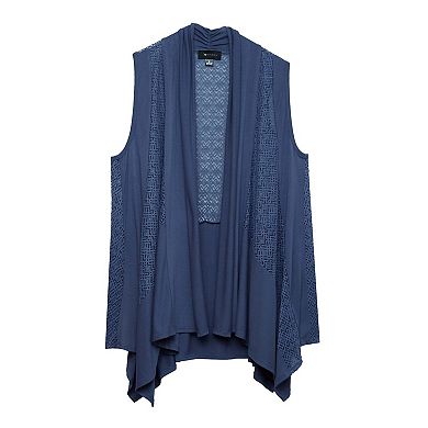 Women's AB Studio Embellished Crochet-Back Draped Vest