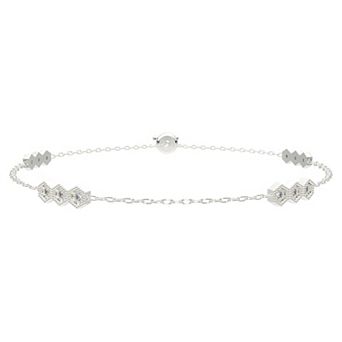 Sterling Silver Diamond Accent Adjustable Fashion Bracelet