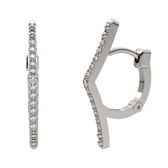 Sterling Silver 1/5 Carat T.W. Diamond Hoop Earrings