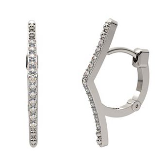 Sterling Silver 1/5 Carat T.W. Diamond Hoop Earrings