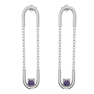 Sterling Silver Amethyst Drop Earrings