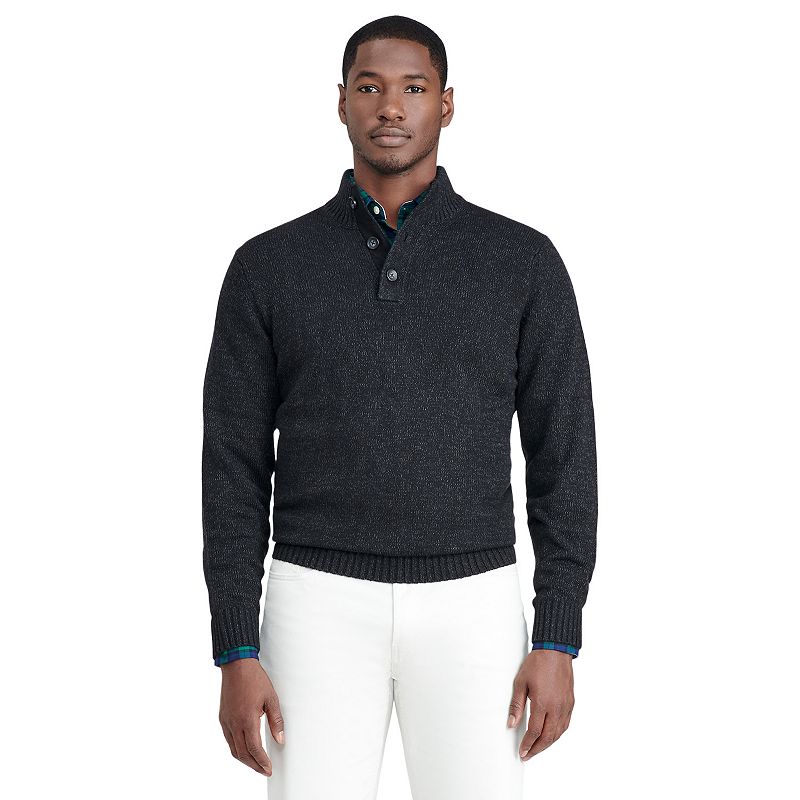 Mens IZOD Mockneck Quarter-Zip Sweater, Size: Small, Black