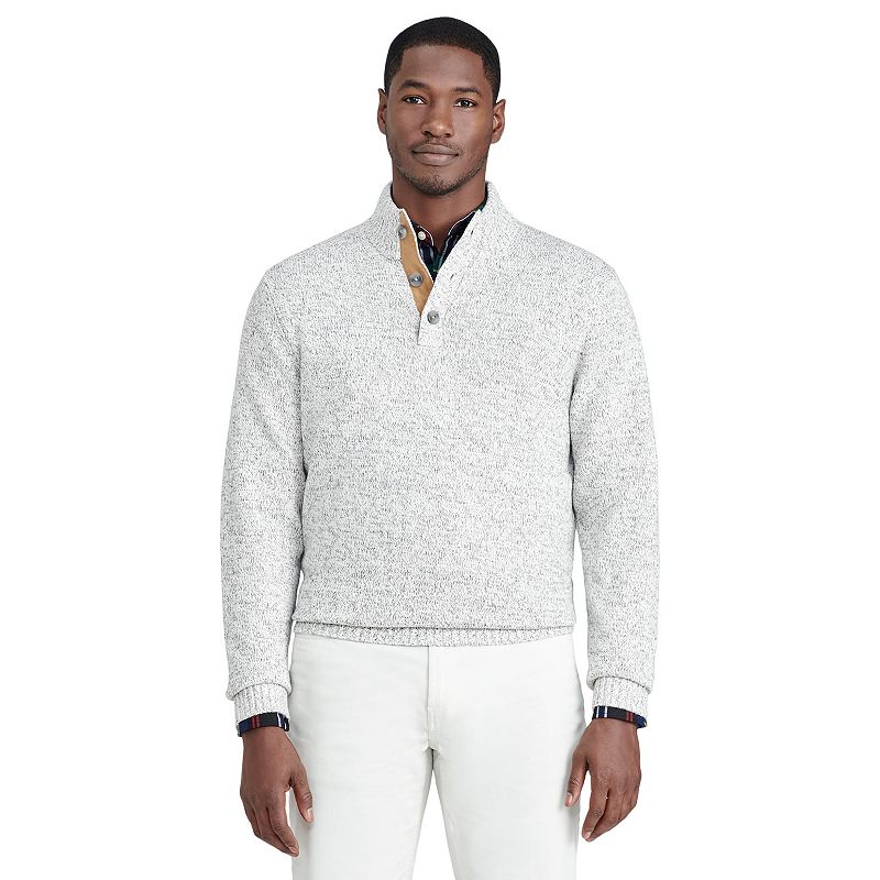 Mens IZOD Mockneck Quarter-Zip Sweater, Size: Small, White