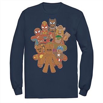 Men's Marvel Avengers Gingerbread Cookie Cluster Tee