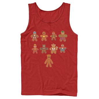 Men's Marvel Avengers Gingerbread Cookie Line Up Tank Top
