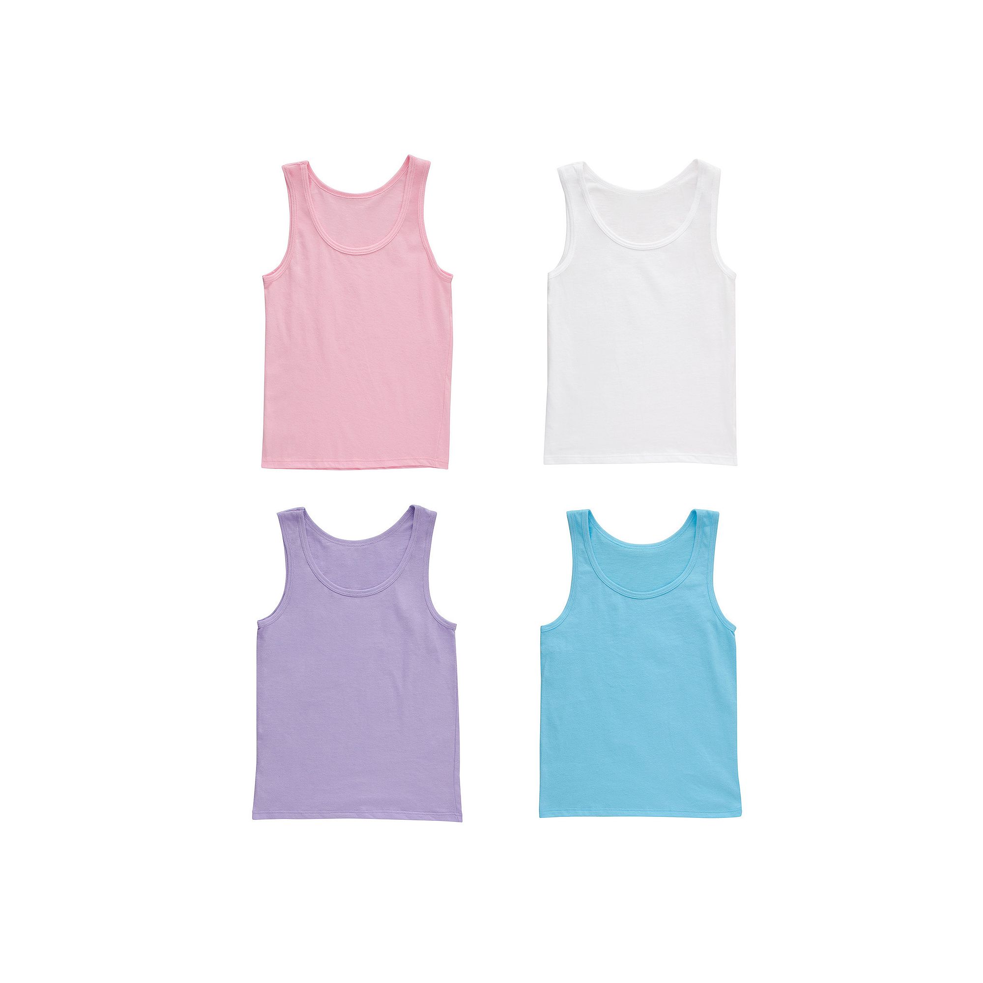 Hanes Ultimate Pure Comfort 4-Pack Girls Organic Cotton Tank, Girls, Size