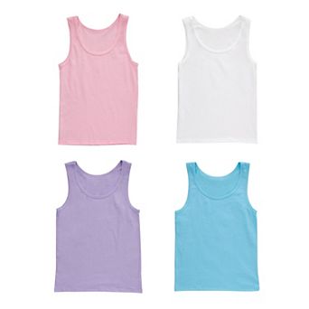 Girls Hanes® 4 Pack Ultimate Pure Comfort Organic Cotton Tank