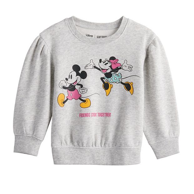 New Womens Disney Mickey & Minnie Love Sweatshirt Jumper Grey Size S ,M , L  , XL