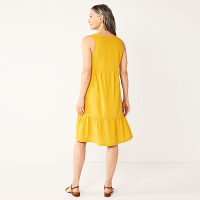 Women s Croft Barrow Tiered Sleeveless Swing Dress