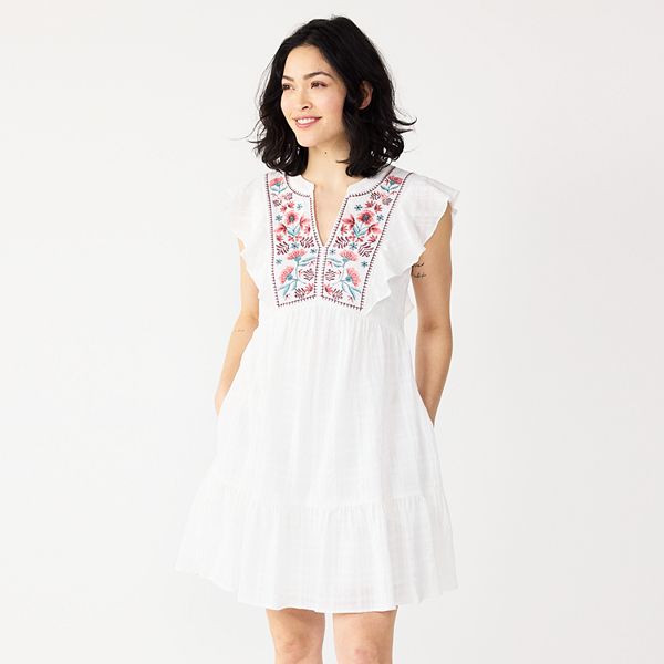 Embroidered 2025 yoke dress