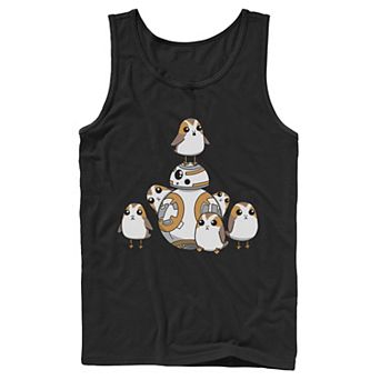 Men's Star Wars Porgs Having Fun With BB-8 Portrait Tank Top