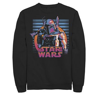 Men's Star Wars Distressed Neon Boba Fett Sweatshirt