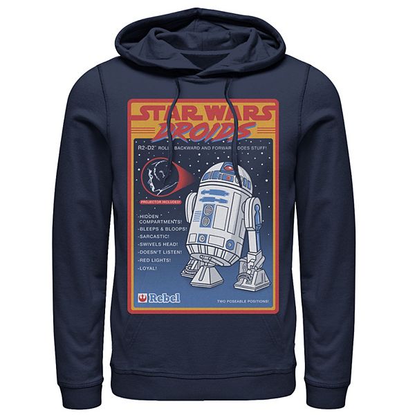 Men s Star Wars Droids R2 D2 Advertisement Poster Hoodie