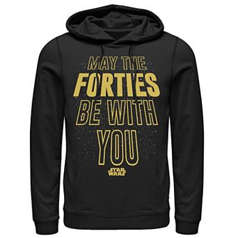 Men's Star Wars May The Forties Be With You Text Scroll Hoodie