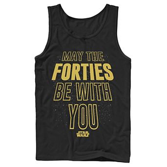 Men's Star Wars May The Forties Be With You Text Scroll Tank Top