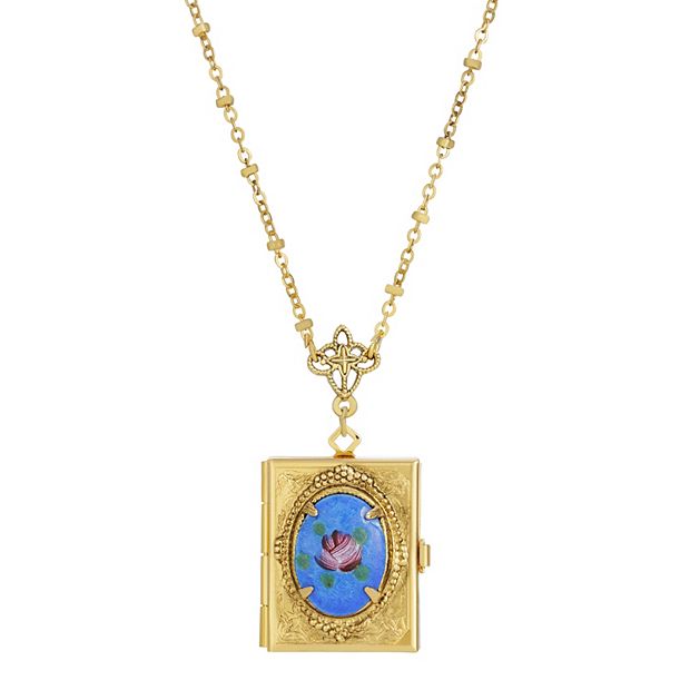 Book Locket Pendant Necklace