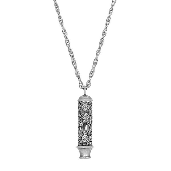 1928 Pewter Whistle Necklace