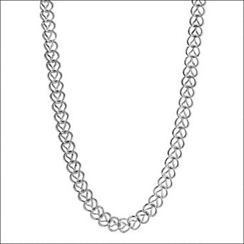 1928 Silver Tone Wide Link Chain Necklace