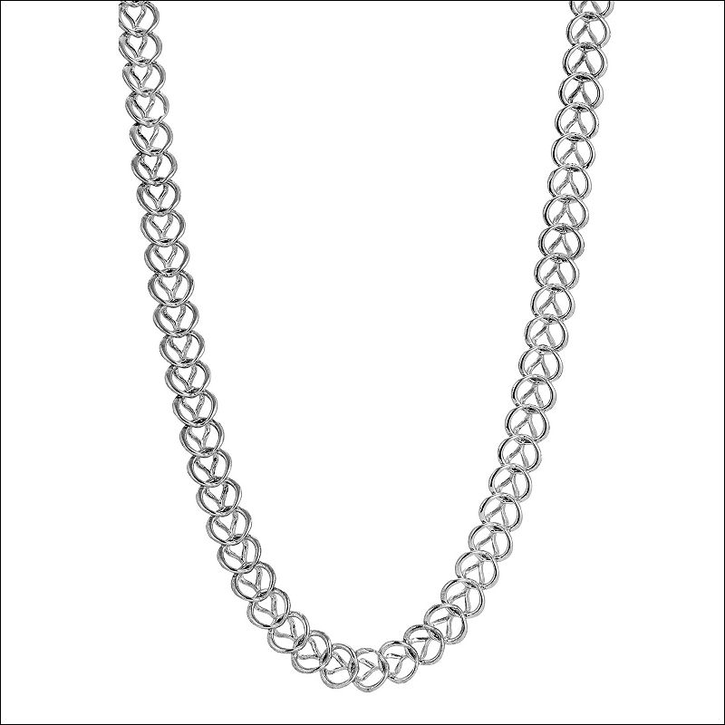 30911552 1928 Silver Tone Wide Link Chain Necklace, Womens sku 30911552