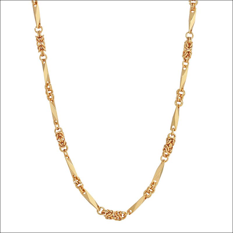 1928 Gold Tone Knot Link Chain Necklace, Womens