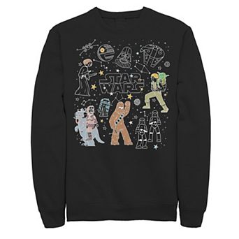 Men's Star Wars Group Shot Constellation Doodles Sweatshirt