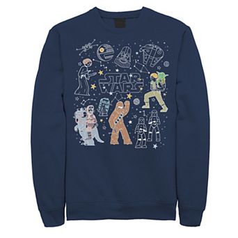Men's Star Wars Group Shot Constellation Doodles Sweatshirt