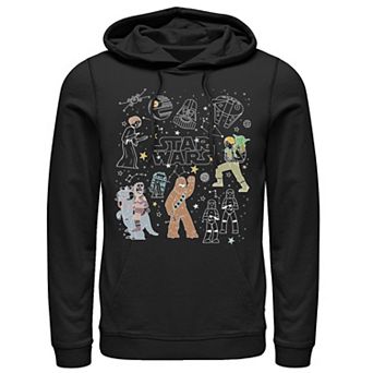 Men's Star Wars Group Shot Constellation Doodles Hoodie