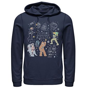 Men's Star Wars Group Shot Constellation Doodles Hoodie