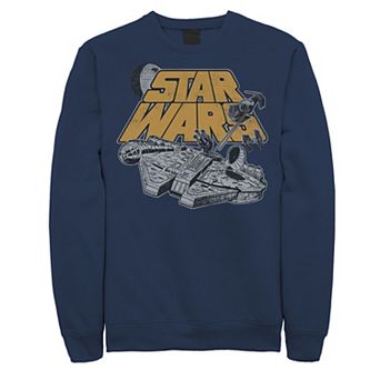 Men's Star Wars Millennium Falcon Star Ship Chase Logo Poster Sweatshirt