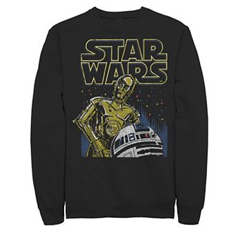 Men's Star Wars R2-D2 And C-3PO Title Logo Poster Sweatshirt