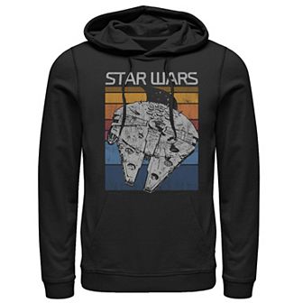 Men's Star Wars Millennium Falcon Retro Lines Poster Hoodie