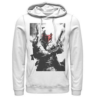Men's Star Wars Boba Fett Faded Action Portrait Poster Hoodie