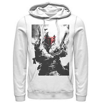 Men's Star Wars Boba Fett Faded Action Portrait Poster Hoodie