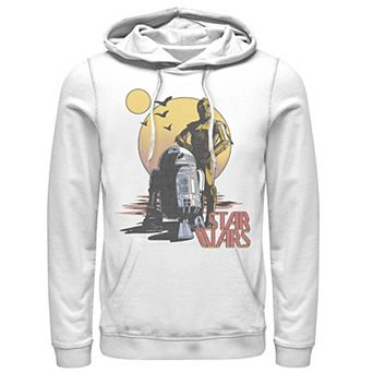 Men's Star Wars C-3PO And R2-D2 On Tatooine Retro Portrait Hoodie