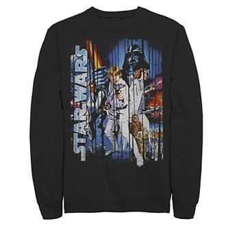 Men's Star Wars Classic Group Shot Striped Poster Sweatshirt