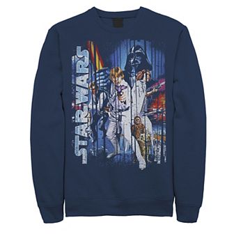 Men's Star Wars Classic Group Shot Striped Poster Sweatshirt