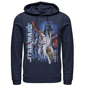 Men's Star Wars Classic Group Shot Striped Poster Hoodie