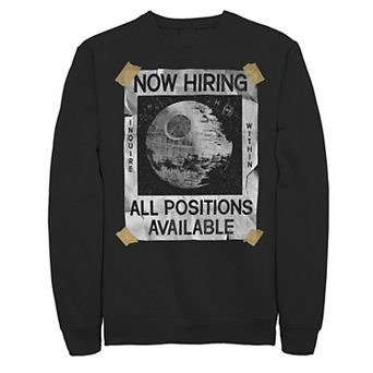Men's Star Wars Now Hiring On The Death Star Sweatshirt