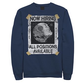 Men's Star Wars Now Hiring On The Death Star Sweatshirt