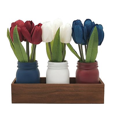 Celebrate Together™ Americana Mason Jar Artificial Tulip Trio