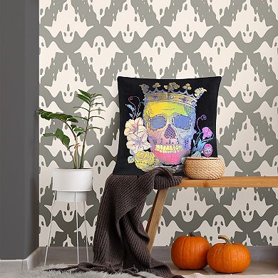 Edie@Home Halloween Velvet "Day of the Dead" Skeleton Throw Pillow