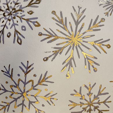 Edie@Home Snowflakes Velvet Foil Print Holiday Throw Pillow