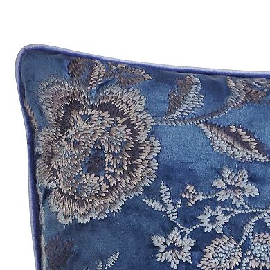 Edie@Home Velvet Crewel Embroidery Throw Pillow